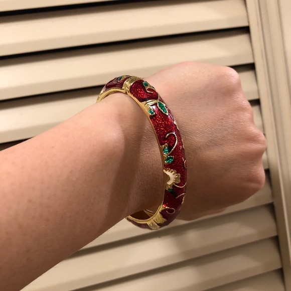 💝💝 NEW Cloisonné Enamel Hinged Bangle Bracelets - Picture 9 of 10